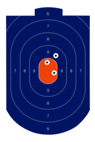 Birchwood Casey Dirty Bird 12x18 Blue/Orange Silhouette Target with white splatter